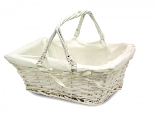 Little basket folding white handles